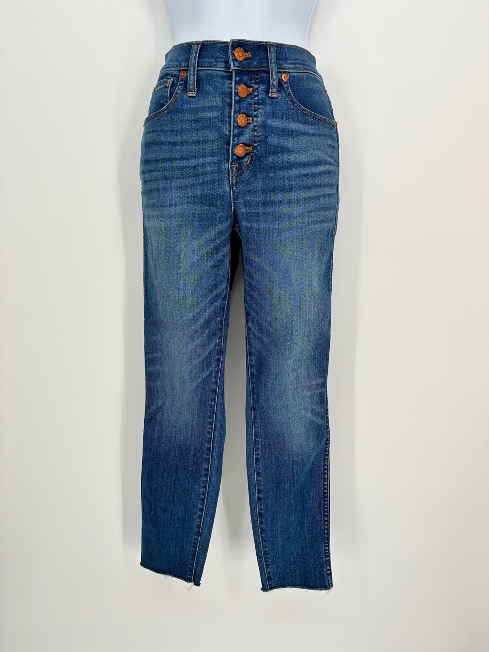 Madewell 10" High-Rise Skinny Crop Jeans Button Fly Raw Hem 25